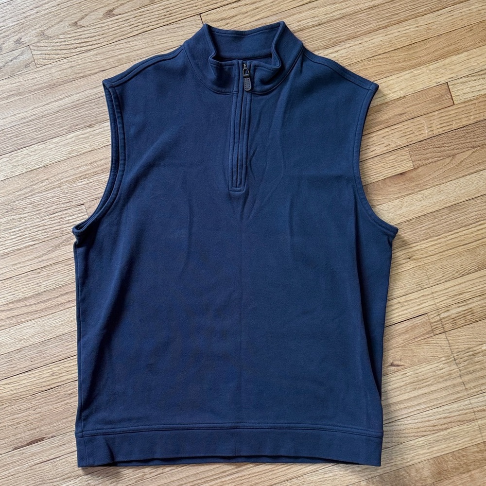 Johnston & Murphy Navy Quarter-Zip Vest